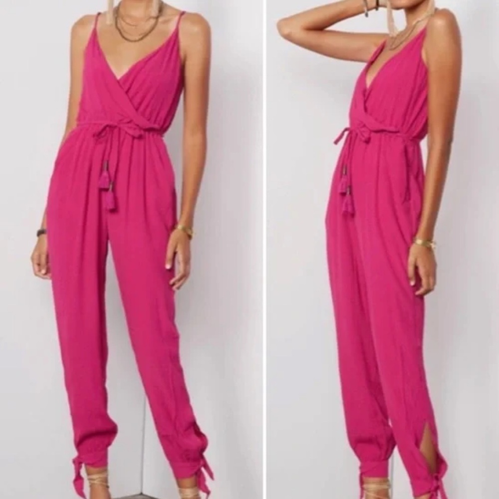 Venus S fushia jumpsuit w/pckets